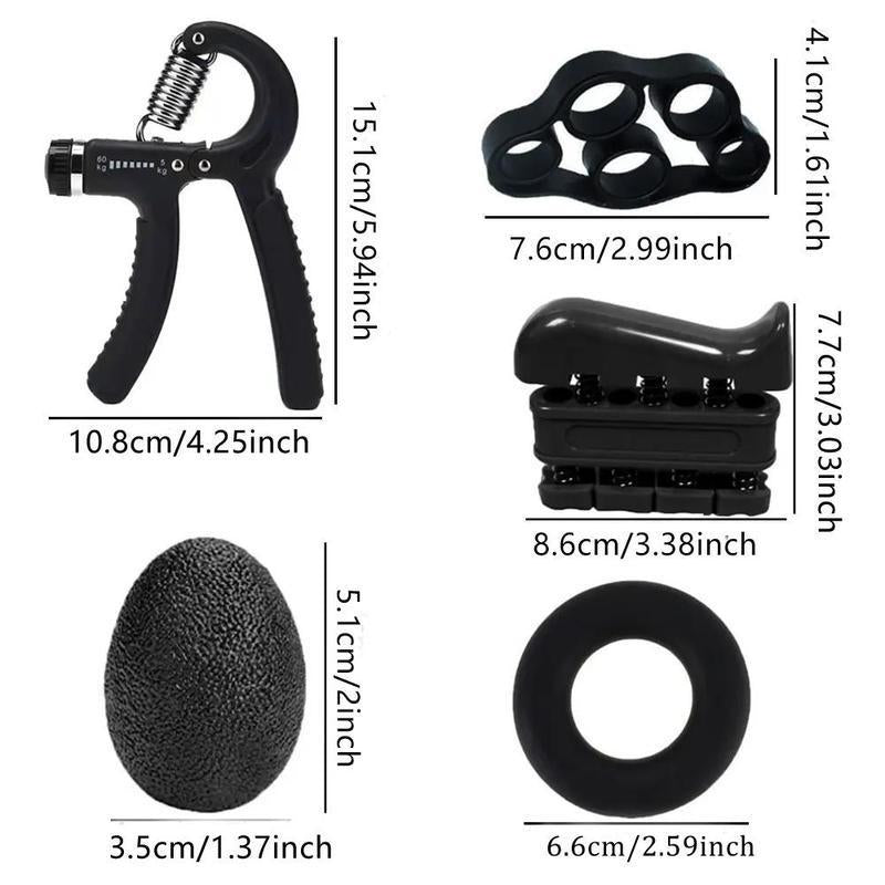 Grip Strengthener 5 Pack Kit - Adjustable Resistance Hand Grips, Forearm Strengthener, Hand Grips, Strengthener Kit