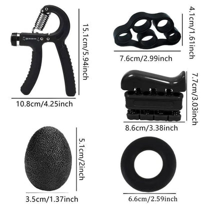 Grip Strengthener 5 Pack Kit - Adjustable Resistance Hand Grips, Forearm Strengthener, Hand Grips, Strengthener Kit